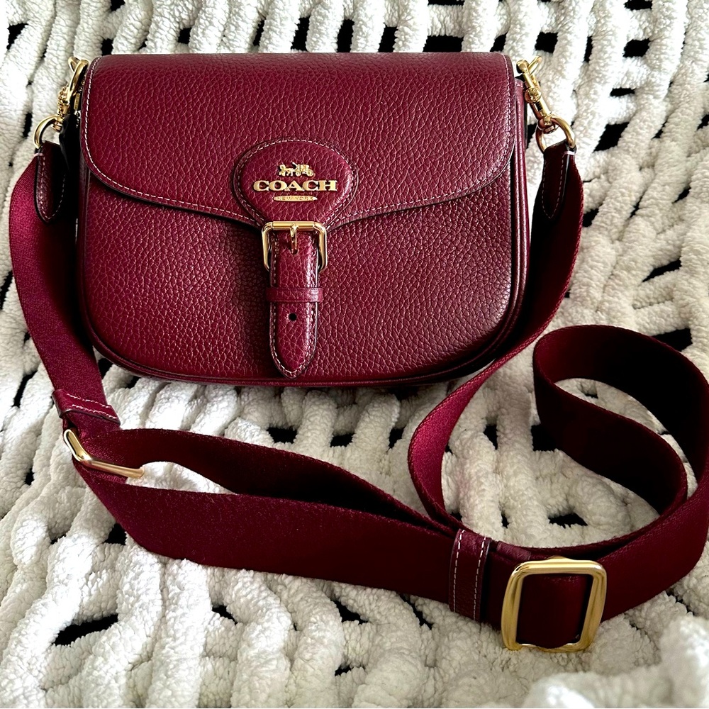 Coach Amelia Saddle Crossbody Bag in Merlot